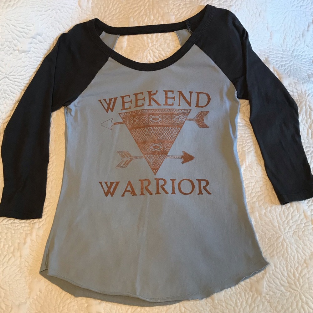 🖤4/$20! ‘Weekend Warrior’ 3/4 Sleeve Two-Tone Top